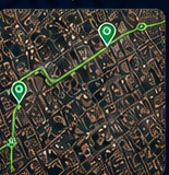 Mapa com rotas de rastreamento